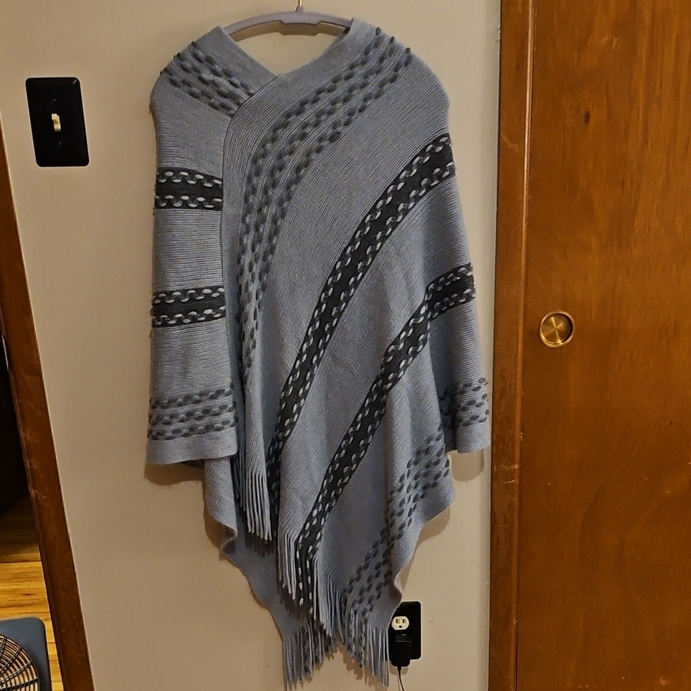 JW Style Acrylic Stripes Poncho